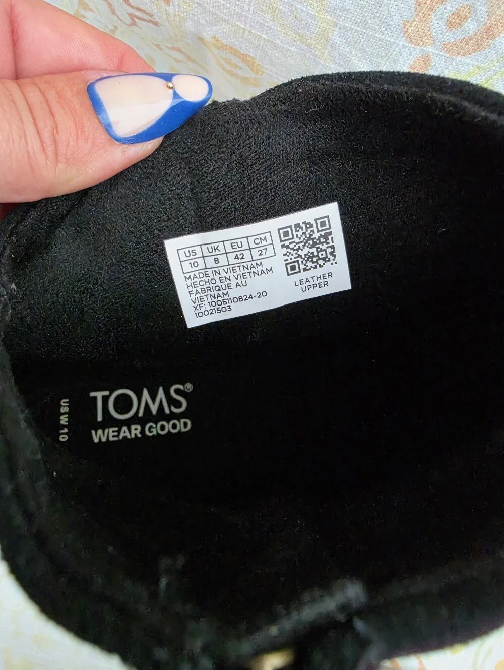 TOMS Women’s 10 Black Suede Leather Wedge Ankle Boots Side Zip Booties
